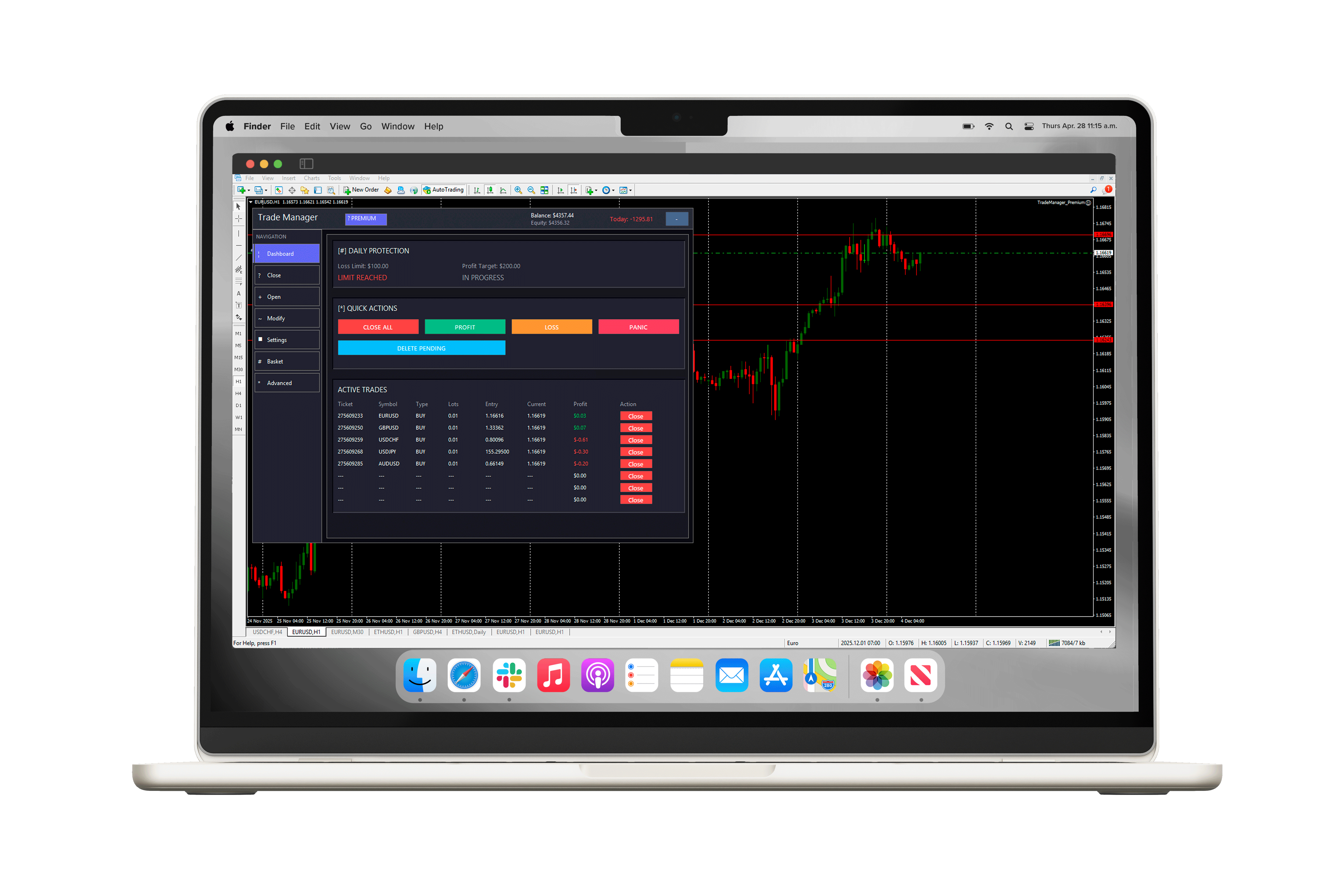 Trade Manager Pro - Trading Pad Manager Window